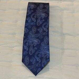 Michael Michael Kors Paisley Silk Tie - Navy & Blue, Classic 3.5” Width
